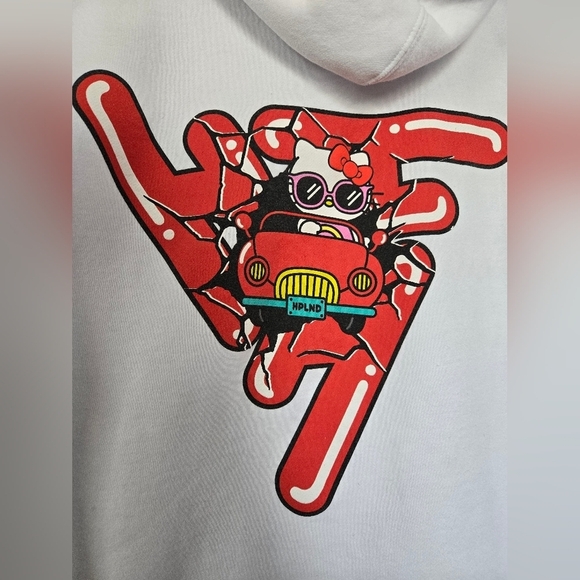 🚗 Hypland x Hello Kitty Hoodie | Car Break White | Size [L] - Picture 6 of 8